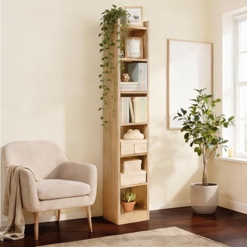 Green Soul Alba 7-Shelf Engineered Wood Bookshelf | Multipurpose Storage Organizer