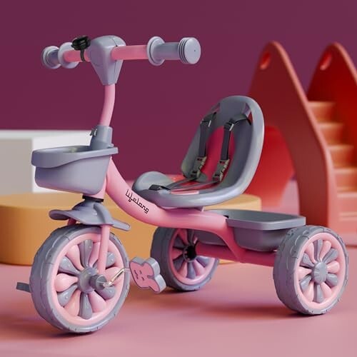 Lifelong Trike Cycle for Kids 2-5 Years - Tricycle for Boys & Girls - Baby Bicycle with 3 EVA Wheels, Bell & Toy Basket - 30 kg Capacity - Birthday Gift (Pink)