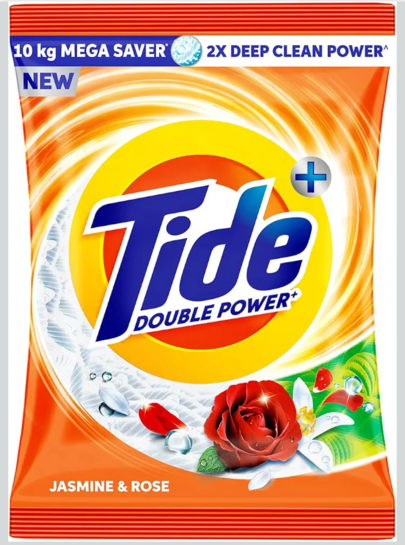 Tide Plus Detergent Washing Powder - 10kg Mega Saver Pack | Jasmine & Rose Fragrance