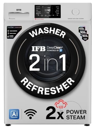 IFB 8 Kg 5 Star, 9 Swirl Wash, Steam Refresh, Eco Inverter Motor, WiFi Enabled, DeepClean® Ai Powered Fully Automatic Front Load Washing Machine(SENATOR GXN 8012, 2X Power Steam®,Inbuilt Heater,Grey)