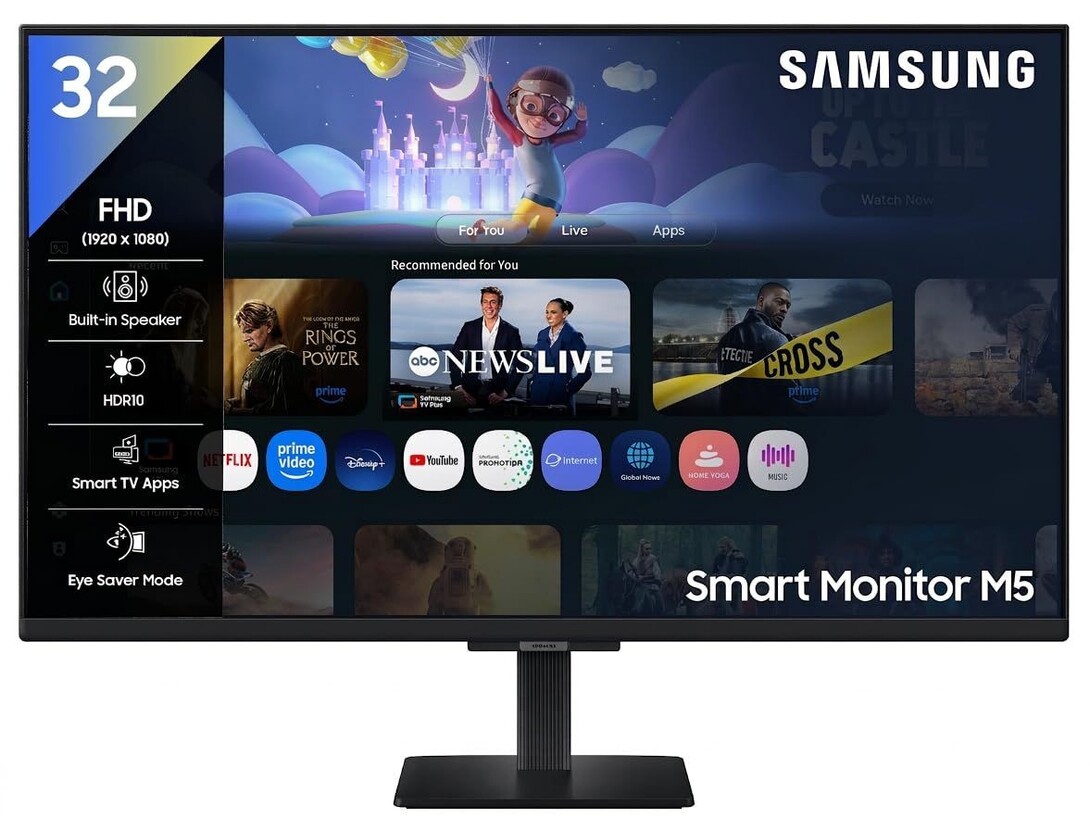 Samsung 32" (80cm) M5 Smart Monitor with Smart TV Experience|FHD 1920 x 1080|