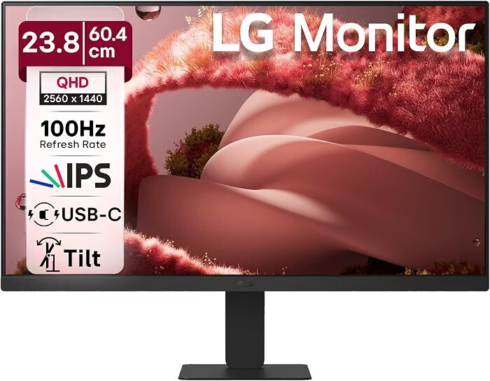 LG 24U631A 60.4 cm (23.8 Inch) QHD (2560x1440) IPS PC Monitor with 100Hz, 5ms (GtG) HDR10, Flicker Safe