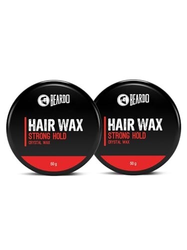 Beardo Stronghold Crystal Hair Wax for Men | Strong Hold & Glossy Finish Styling Wax (50g, Pack of 2)