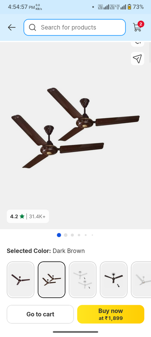 Digismart Ceiling fan 5 Star Rated with 2 Year Warranty pack of 2