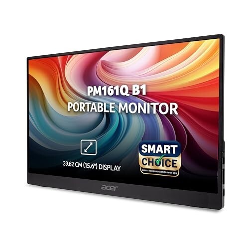 Acer Smartchoice PM161Q B1 15.6 Inch Full HD Portable Monitor | IPS Panel | Adaptive-Sync | Ultra-Slim 700 g | Built-in Speakers