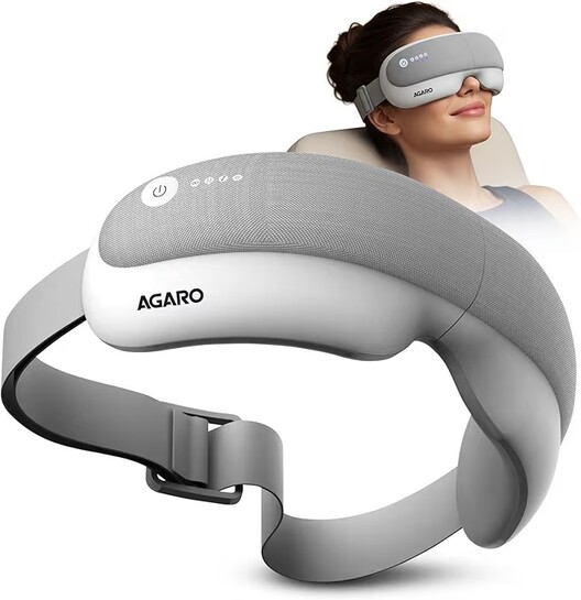 AGARO Elite Eye Massager with Air Compression, Rechargeable, Heat & Vibration