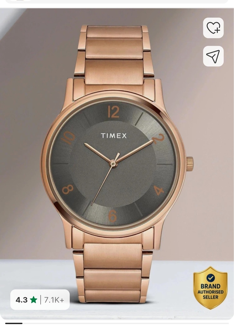 TIMEX Grey Dial Analog Watch For Men at 828 (Using supercoins and CC cashback)