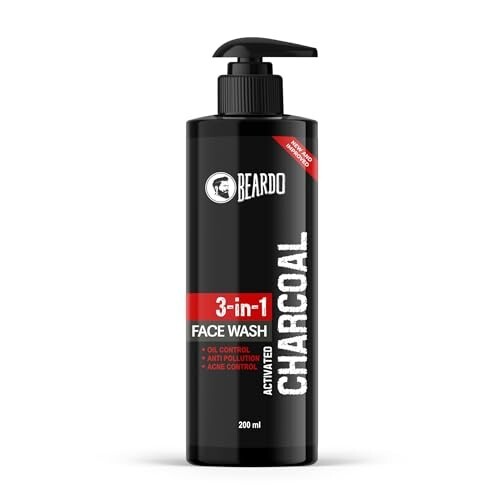 Beardo 3-in-1 Activated Charcoal Face Wash for Men (200ml) | Oil Control Deep Cleansing Face Wash for Oily Skin, Dirt & Anti-Pollution Detox