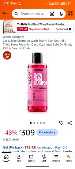 Car & Bike Shampoo Wash 500ml | pH Neutral | Thick Snow Foam for Deep Cleaning | Safe On Paint, PPF & Ceramic Coats