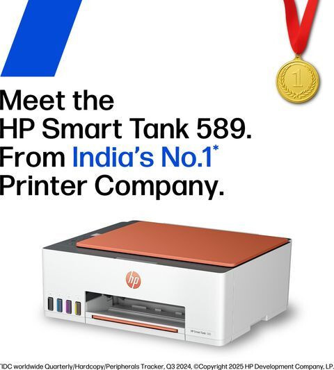 HP Smart All In One 589 Multi-function WiFi Color Ink Tank Printer