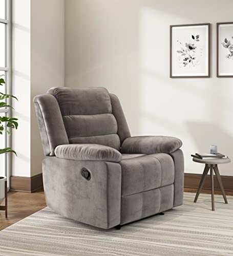 Nilkamal Sierra Velvet Fabric Manual Recliner | 3 Year Warranty | 1 Seater Sofa
