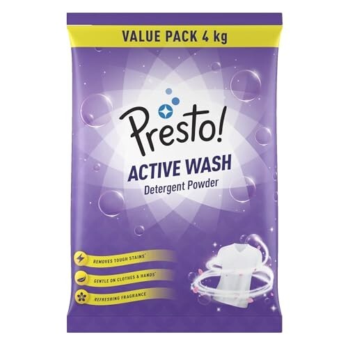 Amazon Brand - Presto! Active Wash Detergent Powder | 4 Kg 