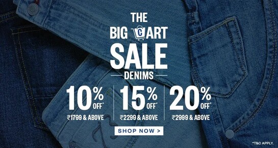THE BIG CART SALE | 10% Off  ₹1799, 15% Off ₹2299, 20% Off ₹2999