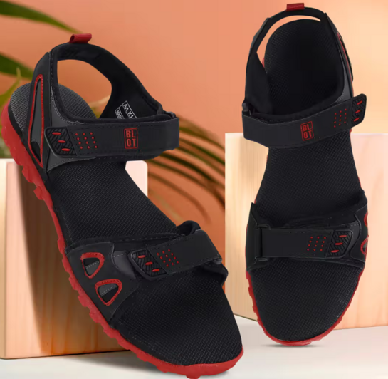 Paragon Men Grey Sport Sandal, Black and Red - 6 UK on Instamart