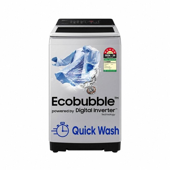 Samsung 7 kg, 5 Star, Eco Bubble Technology, Digital Inverter Motor, Soft Closing Door, Fully-Automatic Top Load Washing Machine