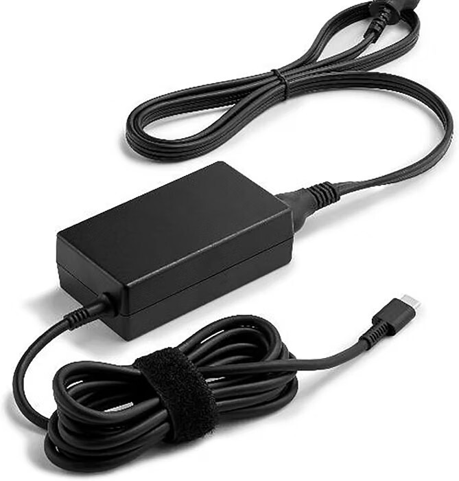 HP 65W USB-C LC Power Adapter, One-Year Limited Warranty.