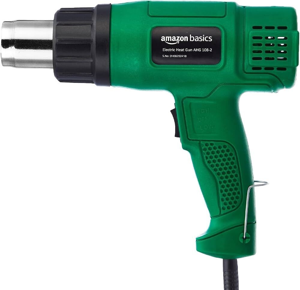 Amazon Basics 1700W Heat Gun | Dual Temperature & Airflow Control | ABS Body | Hot Air Gun for Paint Removal, Plastic Welding & Shrinking | Blue