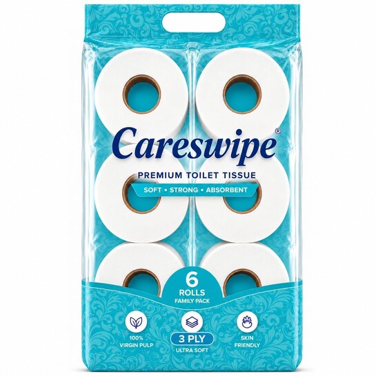 3 Ply Toilet Tissue Paper Rolls Pack of 6