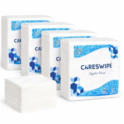 Paper Napkins for Home 400 Sheets | Soft & Absorbent Tissue Paper Napkin for Office, Restaurants, Travel & Daily Use | 100 Sheets x 4 Packs