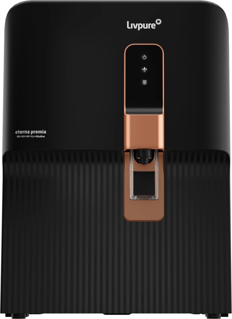LIVPURE LIV-ETERNA-PREMIA 7 L RO + UV + UF + Copper + Alkaline + Minerals Water Purifier | NO SERVICE COST FOR 2 YEARS |10 STAGE ADVANCED PURIFICATION | SUITABLE FOR ALL - BOREWELL, TANKER, MUNICIPALITY WATER (Black)
