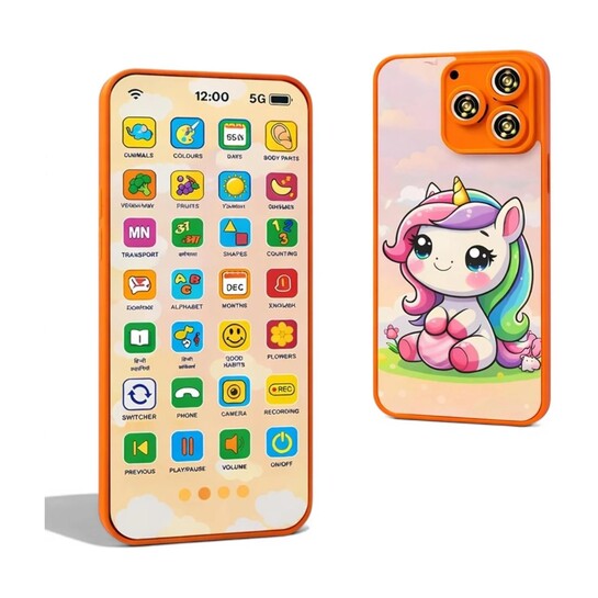 Maa Momai Toys Baby Toys Interactive Learning Phone with Music for Kids Toys (Multicolor)