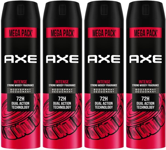 AXE Intense Body Spray  -  For Men (860 ml, Pack of 4)
