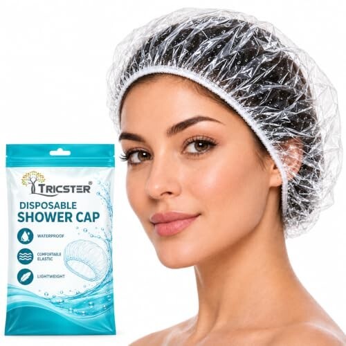 TRICSTER Disposable Shower Caps, Hair Cover Caps for Women, Pack of 50 Pcs