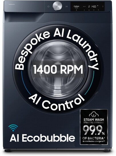 Samsung 12 kg 5 Star, AI Control, AI Ecobubble, Super Speed, Wi-F...more