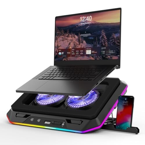 Kreo Arctik Pro Laptop Cooling Pad – Dual Fans, RGB Lighting