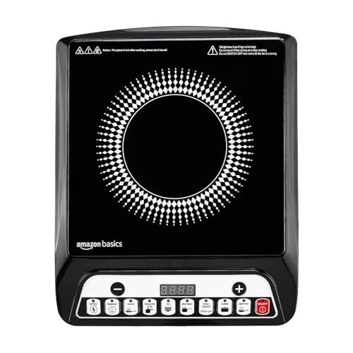 Amazon Basics 1600W Induction Cooktop | 7 Pre-Set Cooking Menus | LED ...