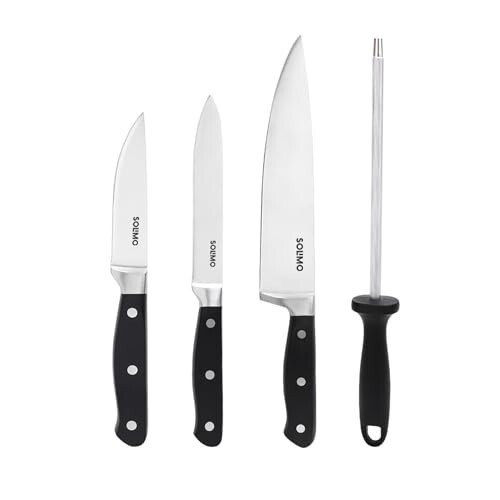  Solimo Premium High-Carbon Stainless Steel Kitchen Knife Set, 