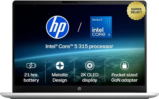 HP Omnibook 3 Next Gen AI PC, 2K OLED Intel Core 5 Series 3 315 -...more