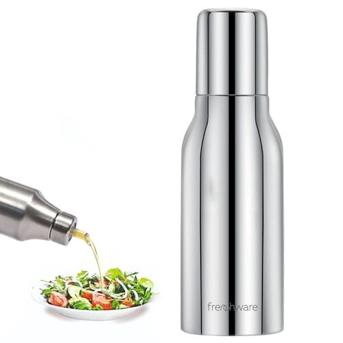 Frenchware Stainless Steel Oil Dispenser Pot with Lid, 1 L Capacity