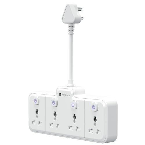 Portronics 2500W Power Plate Pro 4-in-1 Power Extender with 4 Universal Sockets, Individual Switches, 180° Flexible Cord, Child Safety Shutters, for Home, Office, Laptops, Mobiles & Appliances