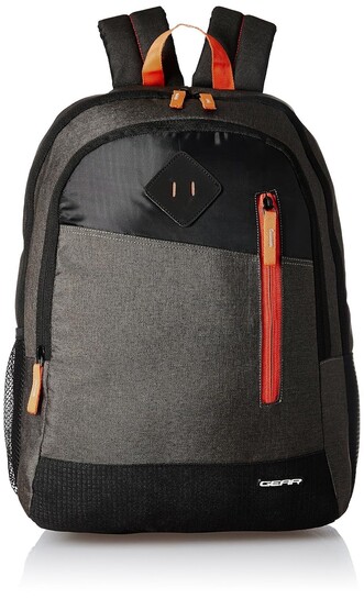 Gear 20 Cms Grey And Orange Casual Standard Backpack (Bkpdual000406), 30 Litre