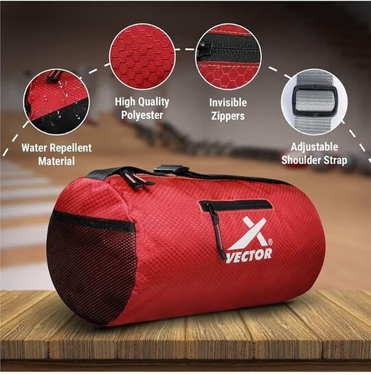 Vector X All in One Multipurpose Gym Bag Kit-Attacker 17 L Gym Sports Duffel Bag + Wrist Strap for Gym & Fitness Wrist Support + Nitro 700 ml Protein Shaker