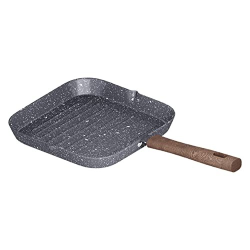 Lifelong LLCKG01 Aluminium Die Cast Grill Pan 24 CM| Non-Toxic| Gas Stove Safe | Hot Plate Safe | Scratch Resistant (Grey)