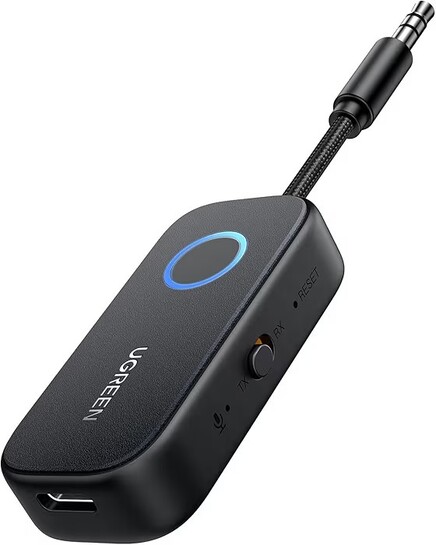 UGREEN Bluetooth 5.3 Airplane Transmitter Receiver 2 in 1 aptX HD | 28-Hour Battery Life