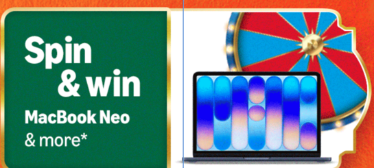 Spin & win  Macbook neo & more games