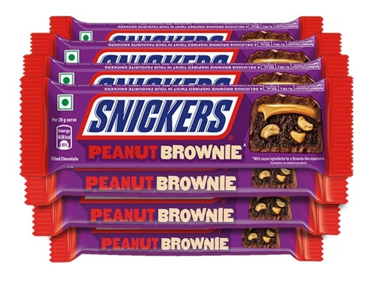 Over - Snickers Peanut Brownie Chocolate Bar 45gm - pack of 8