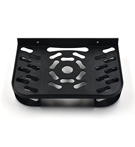 Sorath Tv Set Top Box Stand With Remote Holder Wall Mount Shelf Dth Stand For Wifi Router Stand All Type Of Set Top Box| Dth Stand With Double Remote Holder (Powder Coated,Black) - Plastic