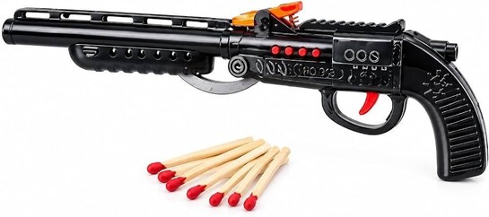 Matchstick Toy Gun for Kids – No Bullets Required | Safe Plastic Diwali Crack Sound Gun | Lightweight Action Shooting Toy for Boys & Girls
