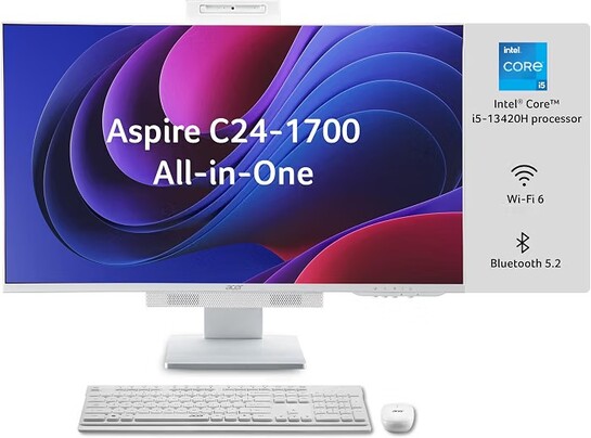 Acer Aspire C24 60.5cm (24") Full HD IPS Display All in One (AIO) Desktop | Wireless Keyboard & Mouse