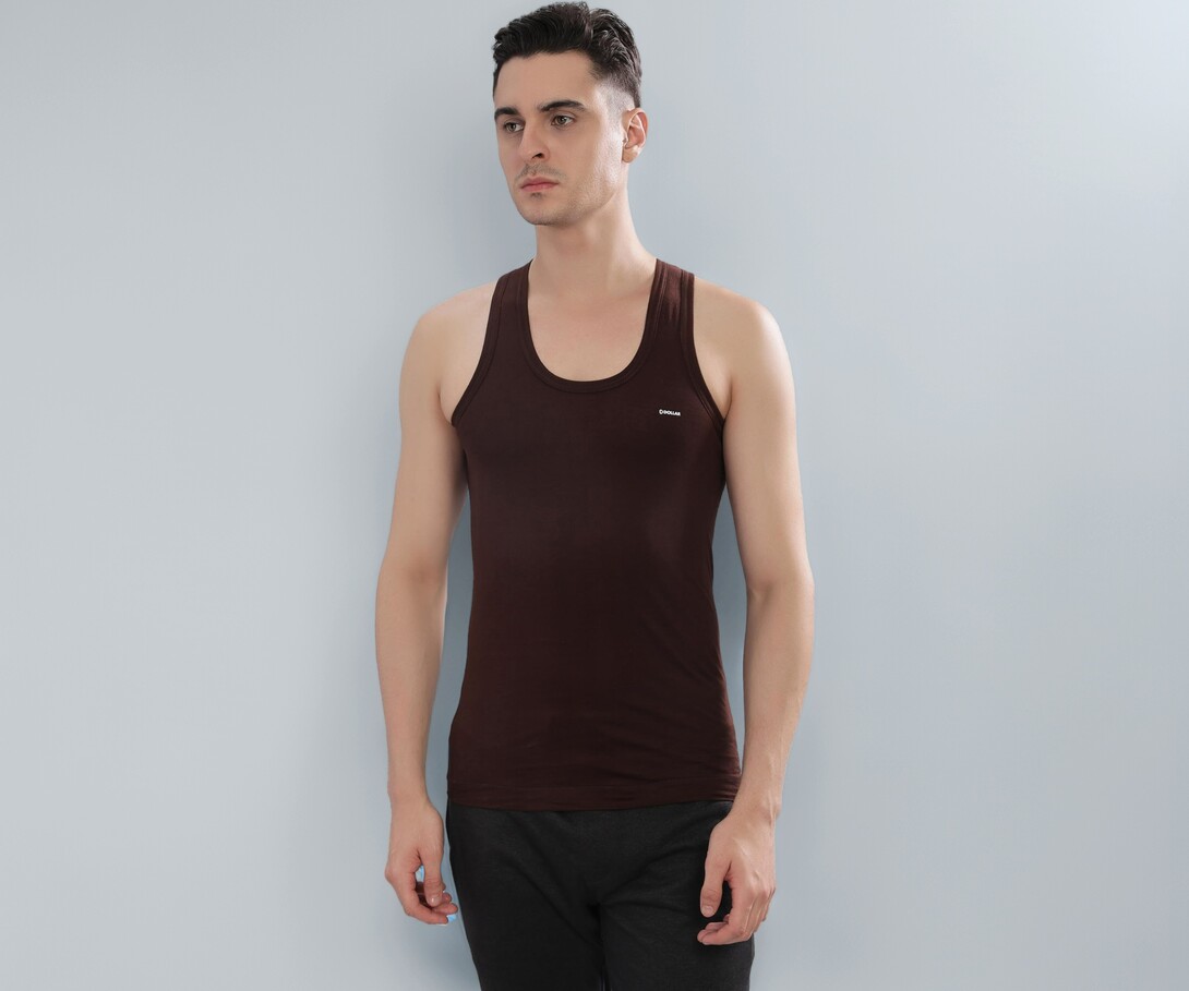 Dollar Bigboss Men's Solid Cotton Regular Vest 