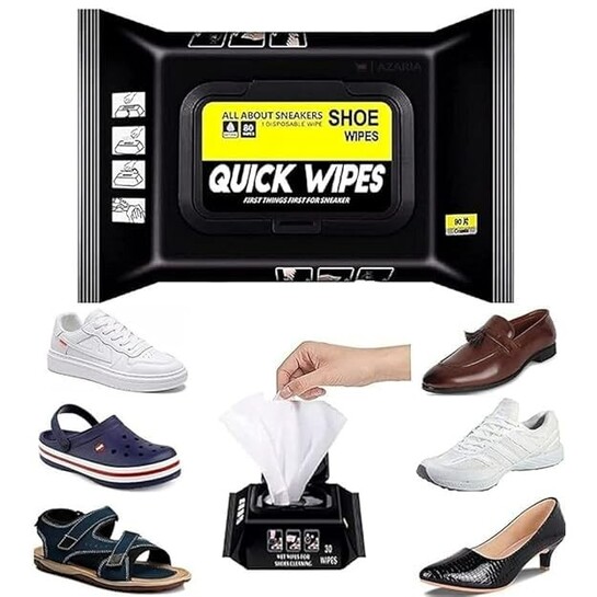 Sneaker & Shoe Cleaner Wipes- 1 Pack of 80 Portable Sneaker Cleaner Shoe Wipes (₹0.61 / count)