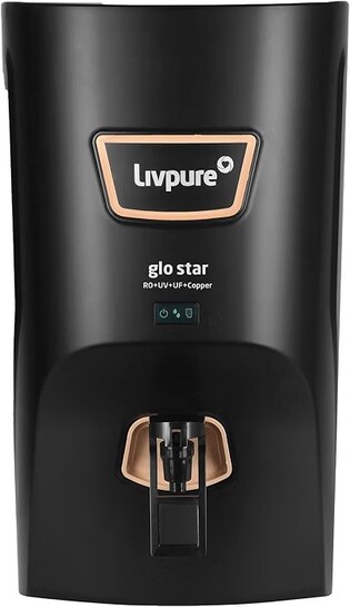 Livpure Glo Star Copper Water Purifier | Free Standard Installation | 8 Stage Advanced Purification | 7L Storage Capacity | Black