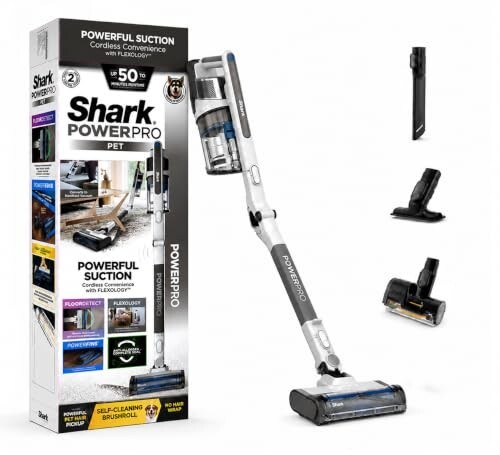 Shark PowerPro Pet IZ380INT Cordless Vacuum Cleaner | 180° Flex Wand & Handheld | Floor Detect Technology 