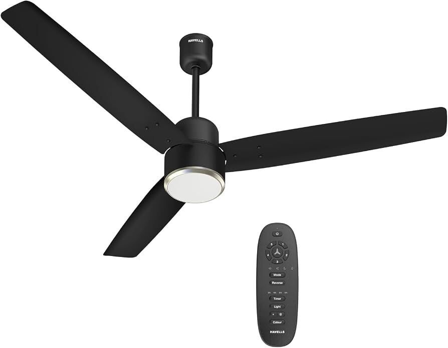 Havells FAB BLDC Underlight 1200 mm Ceiling Fan| 5 Star| Upto 65% Saving| Air Delivery: 235 cmm|Low Wattage: 30W| Low Noise|4 Speed Mode| 380 RPM| 2 Years Manufacturer Warranty (Matt Black)