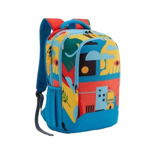 American Tourister Quad 3.0 Style 01, Large 3 Compartment Backpack, 33.5L with Spacious Interiors Bags For School, Office, College For Men & Women - Vivid Blue