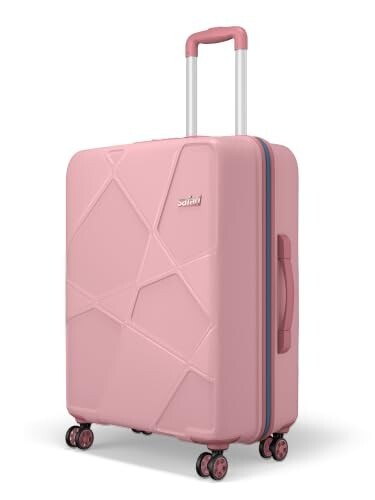 Safari Pentagon Pro 8 Wheels 65cm Medium Size Trolley Bag, Hard Case Polypropylene, 360º Wheeling Small Check in Luggage, 